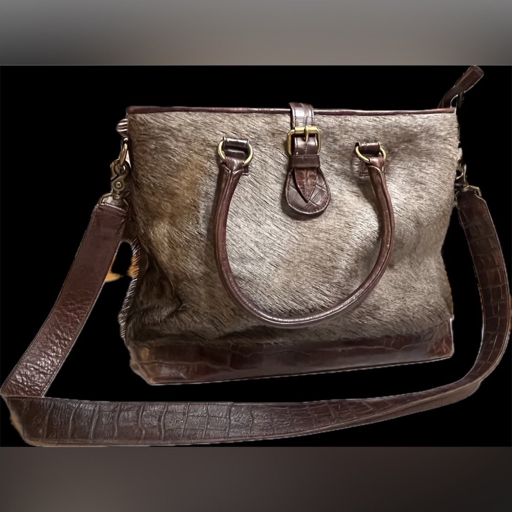 Genuine Juan Antonio Wildebeest Leather Western Shoulder Satchel Handbag…